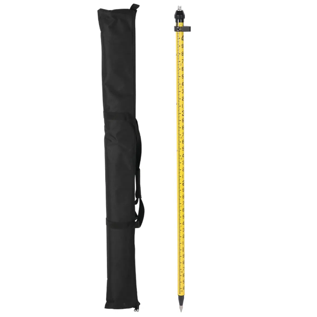 MOETER Bâton GPS en aluminium avec verrouillage à pression – Canne à pêche télescopique de 2 m avec adaptateur de 1,6 cm, niveau à bulle de 20 minutes et sac de transport pour l'arpentage et