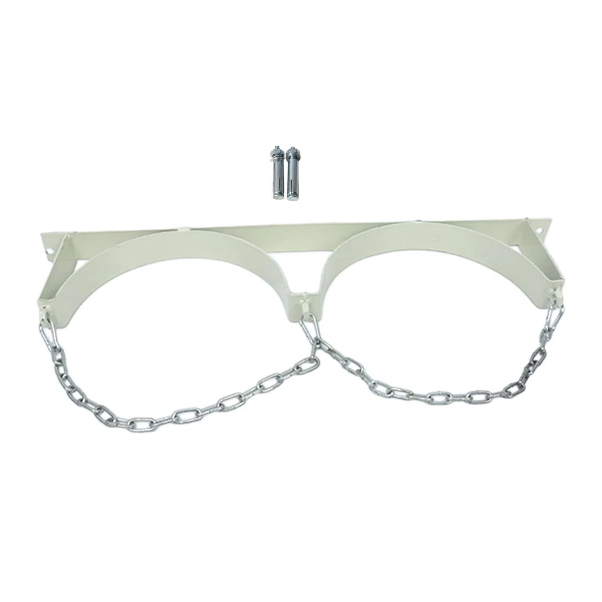 Support de Bouteille de Porte-Cylindre Mural Support Renforcé Fixation Solide avec Vis Sécurité Métal Adapté Laboratoire Usine, 2 Blanc