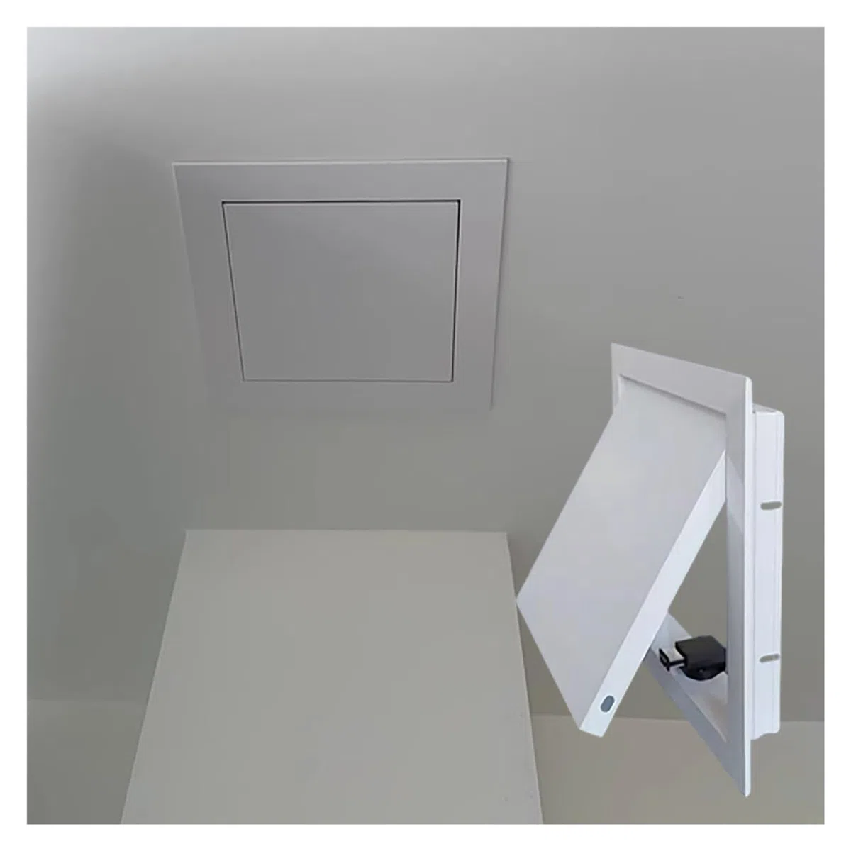 1 panneau d'accès à cloison sèche blanc durable pour plafonds – Porte d'accès magnétique facile à ouvrir 30,5 x 30,5 cm (45 x 60 cm)