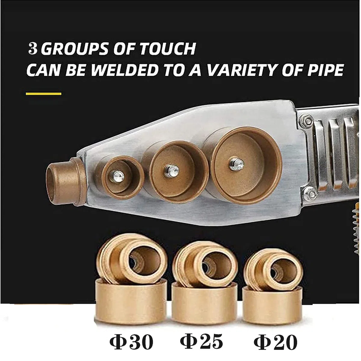 Outil de soudage de tuyaux en plastique, kit de soudage en plastique contient 6 têtes de soudage de diamètre, machine à souder pour tuyaux d'eau, outils de fusion à chaud