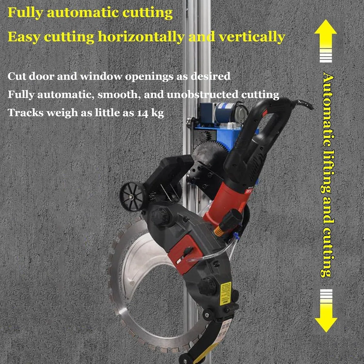 Rail Scie Annulaire Béton Professionnel - Coupe Automatique, Bascule Rotative,Profondeur Réglable, Support Alliage Aluminium 1.5/2/2.5/3 m,pour Béton,Acier,Sols et Murs 1.5m