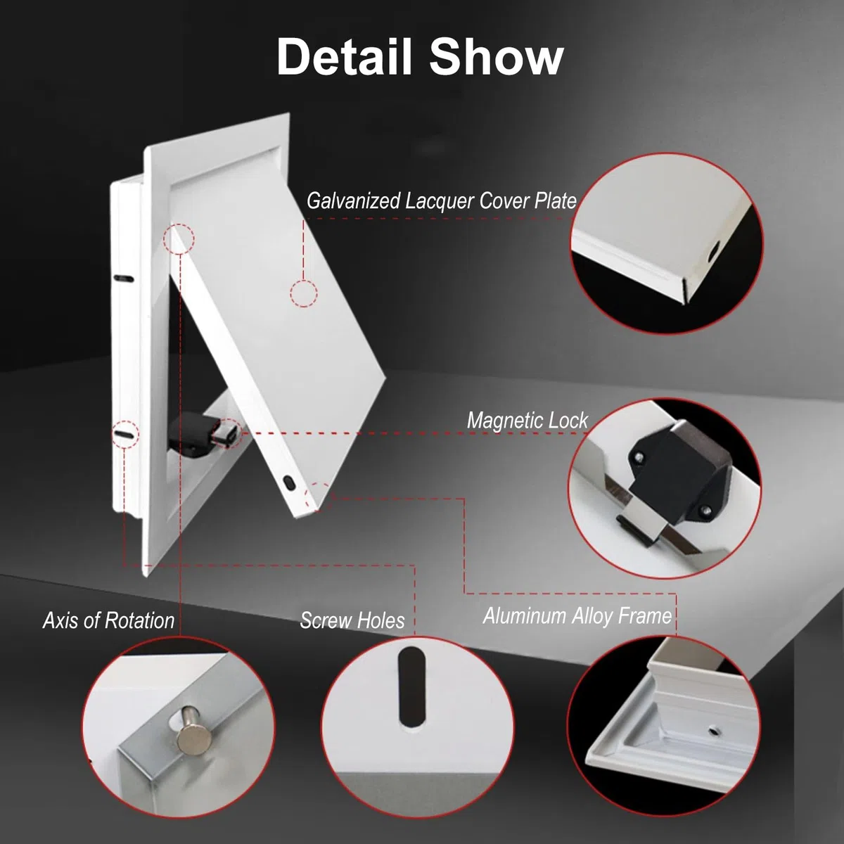 1 panneau d'accès à cloison sèche blanc durable pour plafonds – Porte d'accès magnétique facile à ouvrir 30,5 x 30,5 cm (45 x 60 cm)