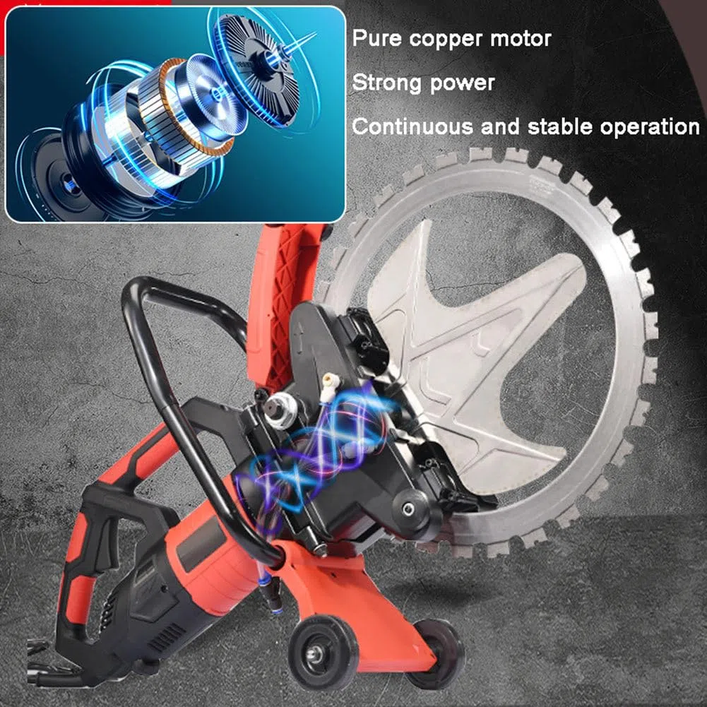 Rainureuse avec Pompe à Eau,2 Lame Diamant,Coupe sans Poussière Béton pour Béton,Pierre,Brique,Carrelage,Profondeur de Coupe 300mm,8980W Motordrehzahl 2300 U/Min