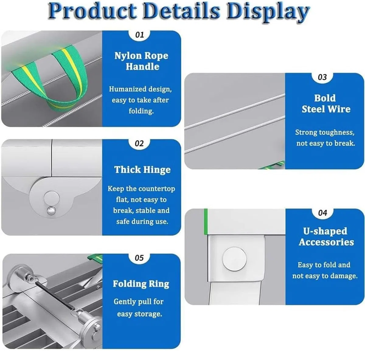 Plateforme de travail pliable portable, échelle réglable en acier, échafaudage robuste, charge maximale de 362,9 kg, idéale pour les travaux et les projets à la maison
