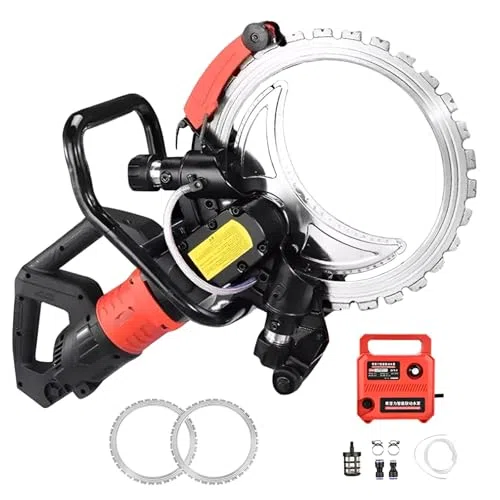 Scie à béton électrique de 16 Pouces 9500W/12000W Scie à béton avec 2 Lames et système sans poussière Humide - Puissant coupeur de béton de 11,8" de Profondeur de Coupe pour Pierre et Brique 12000W