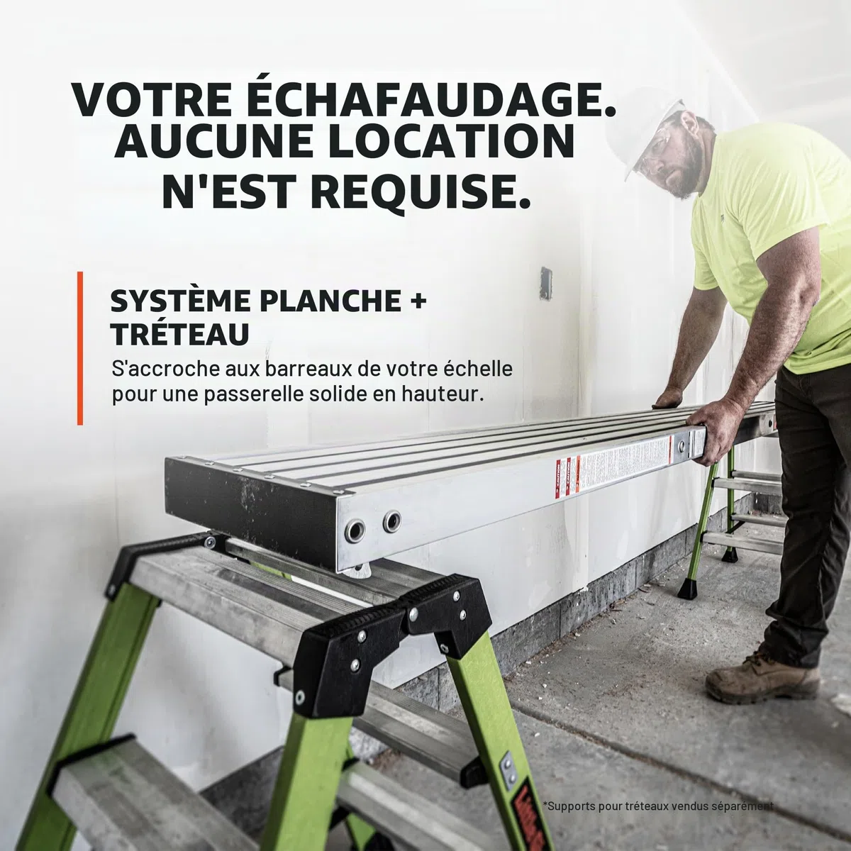 Little Giant Ladder Systems 11069 Planche télescopique de 1,8 à 2,7 m, Gris