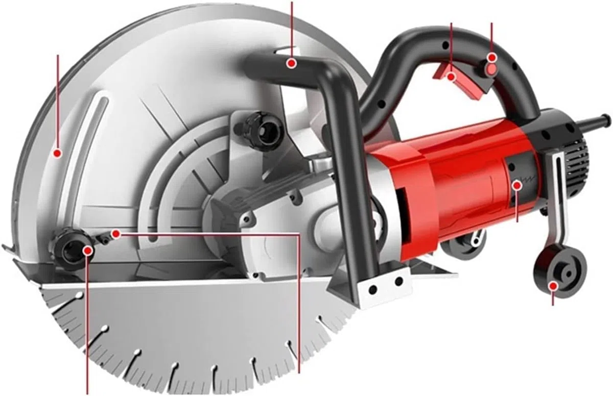 Coupe-ligne murale 5500 W Machine à rainurer à puce unique 400 mm Scie circulaire Route Pierre Porte Mur et fenêtre Machine de découpe électrique multifonction Machine de découpe de béton de marbre