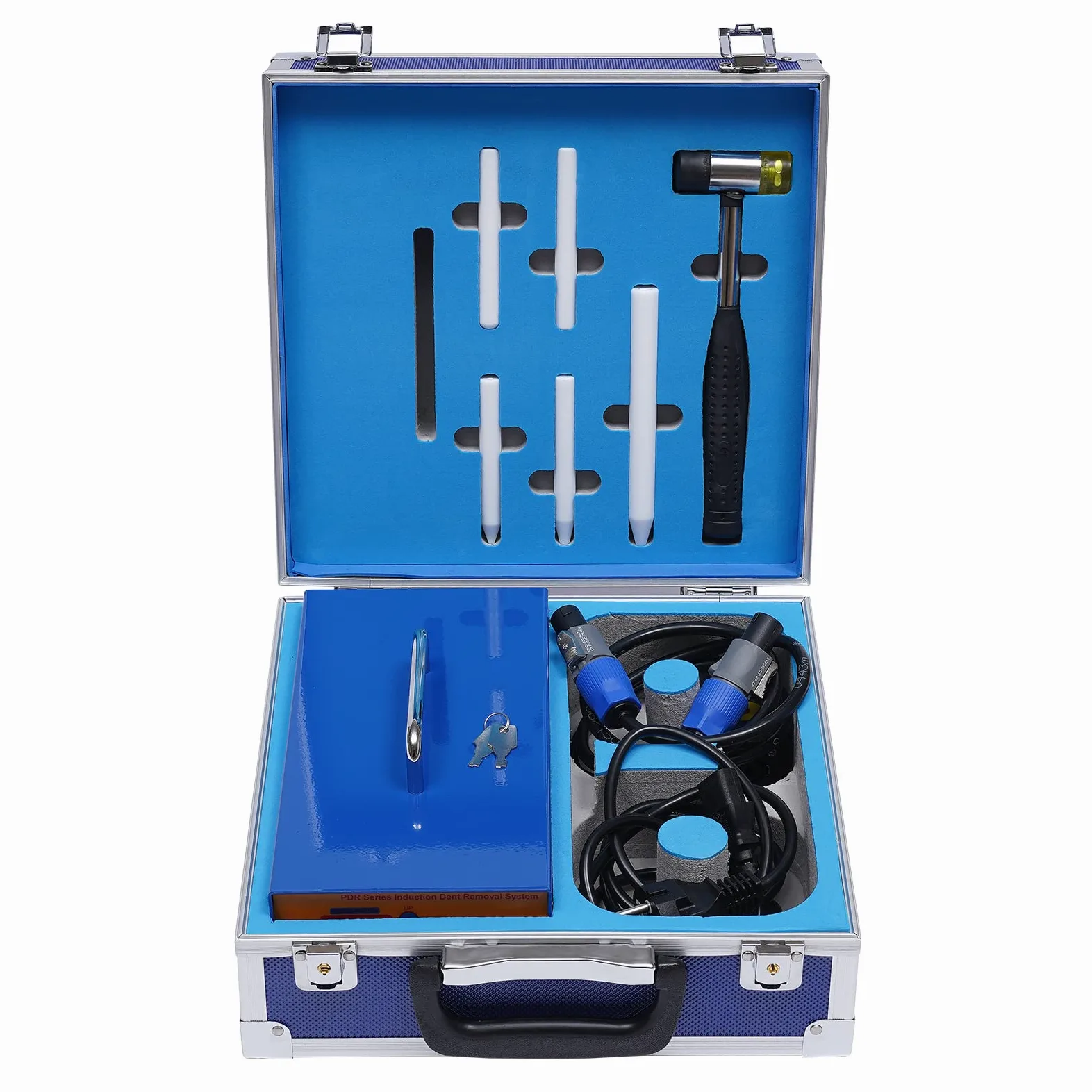 Outil de réparation de bosses électromagnétique professionnel 1380 W - Outil de levage de bosses réglable - Chauffage à induction - Outil de réparation sans flamme - Kit complet - Boîte à outils 220 V