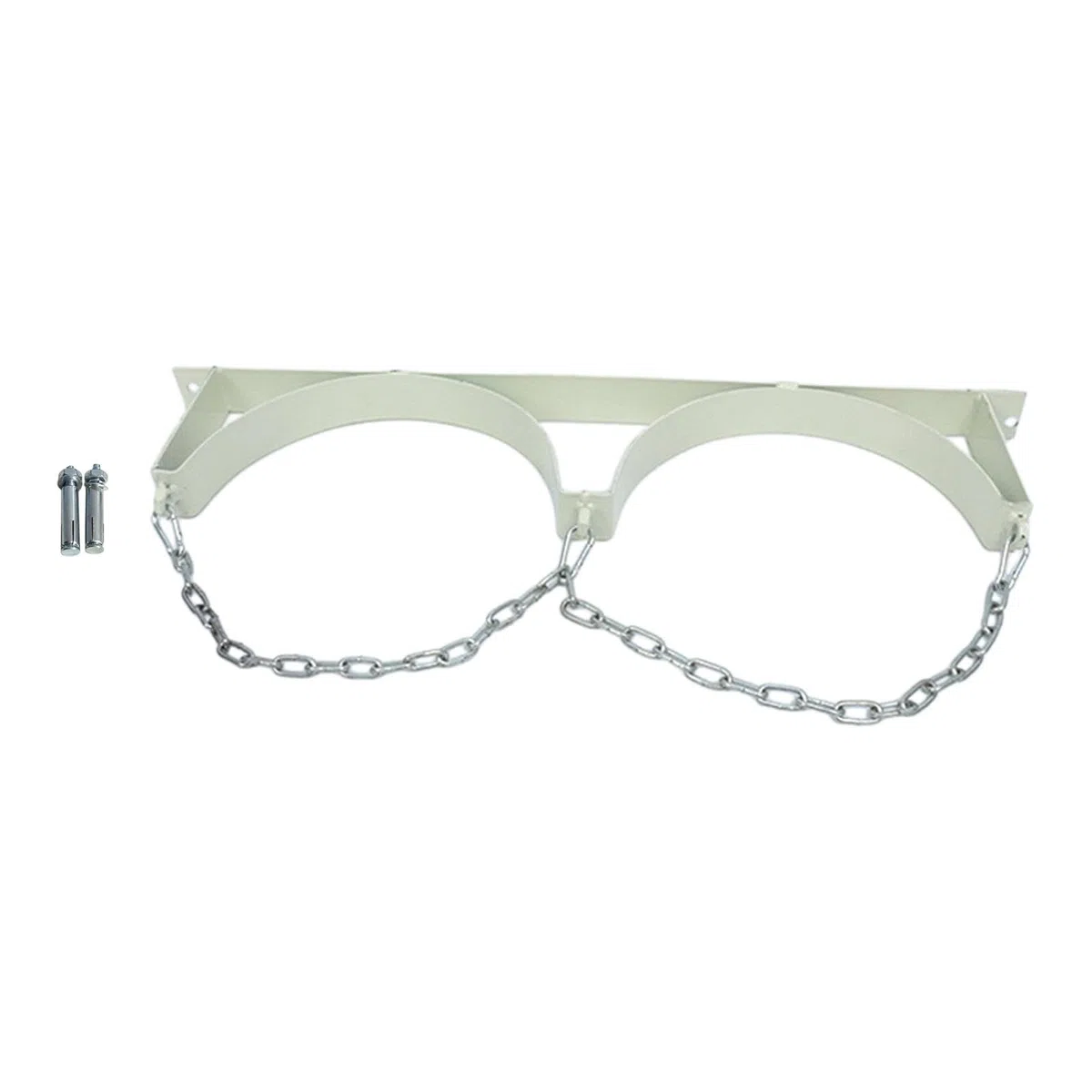 Support de Bouteille de Porte-Cylindre Mural Support Renforcé Fixation Solide avec Vis Sécurité Métal Adapté Laboratoire Usine, 2 Blanc