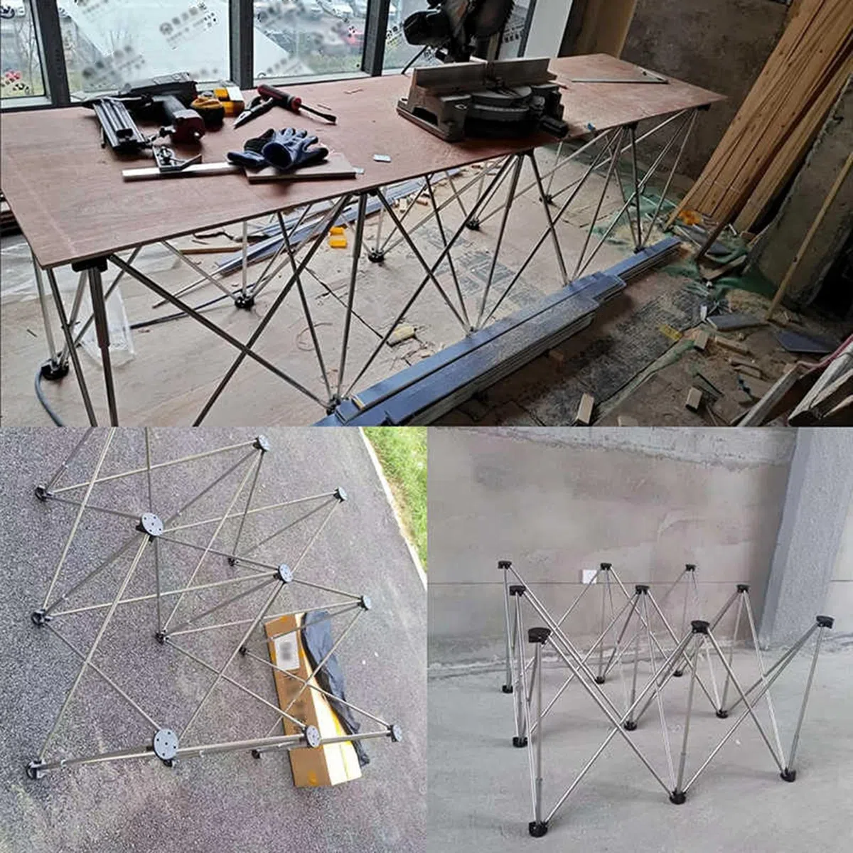 Chevalet de scie pliable robuste avec grande capacité de charge, support de travail portable pour projets professionnels et de bricolage