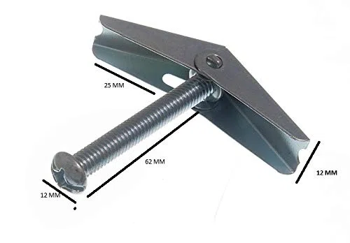 Lot de 200 chevilles à ressort pour plaque de plâtre + vis M6 x 50 mm